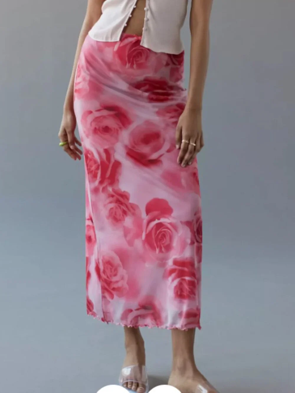Urban Outfitters Pink Rose Maxi Skirt MEDIUM - Picture 3 of 8